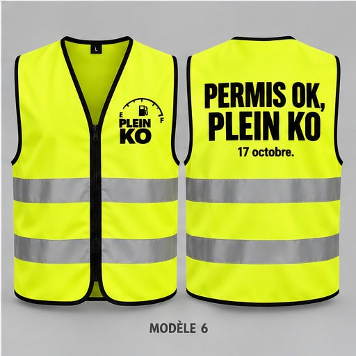Gilet PLEIN KO — PERMIS OK, PLEIN KO